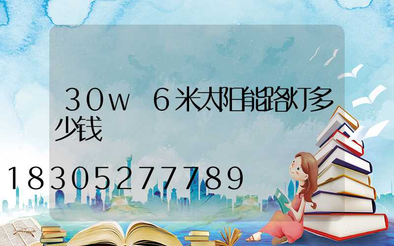 30w 6米太阳能路灯多少钱